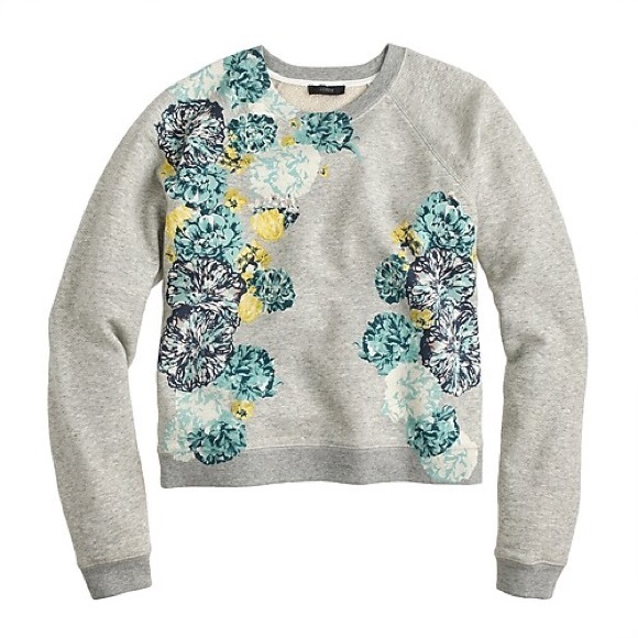 J. Crew Sweaters - J Crew Aquatic floral sweatshirt